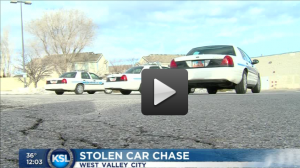 Stolen car chase